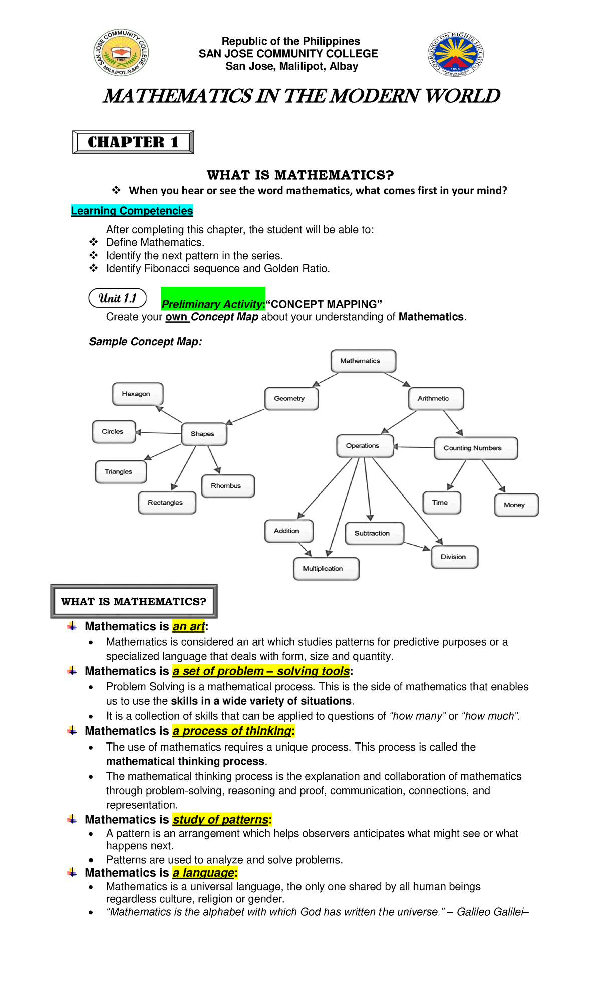 expectation in mathematics in the modern world essay brainly