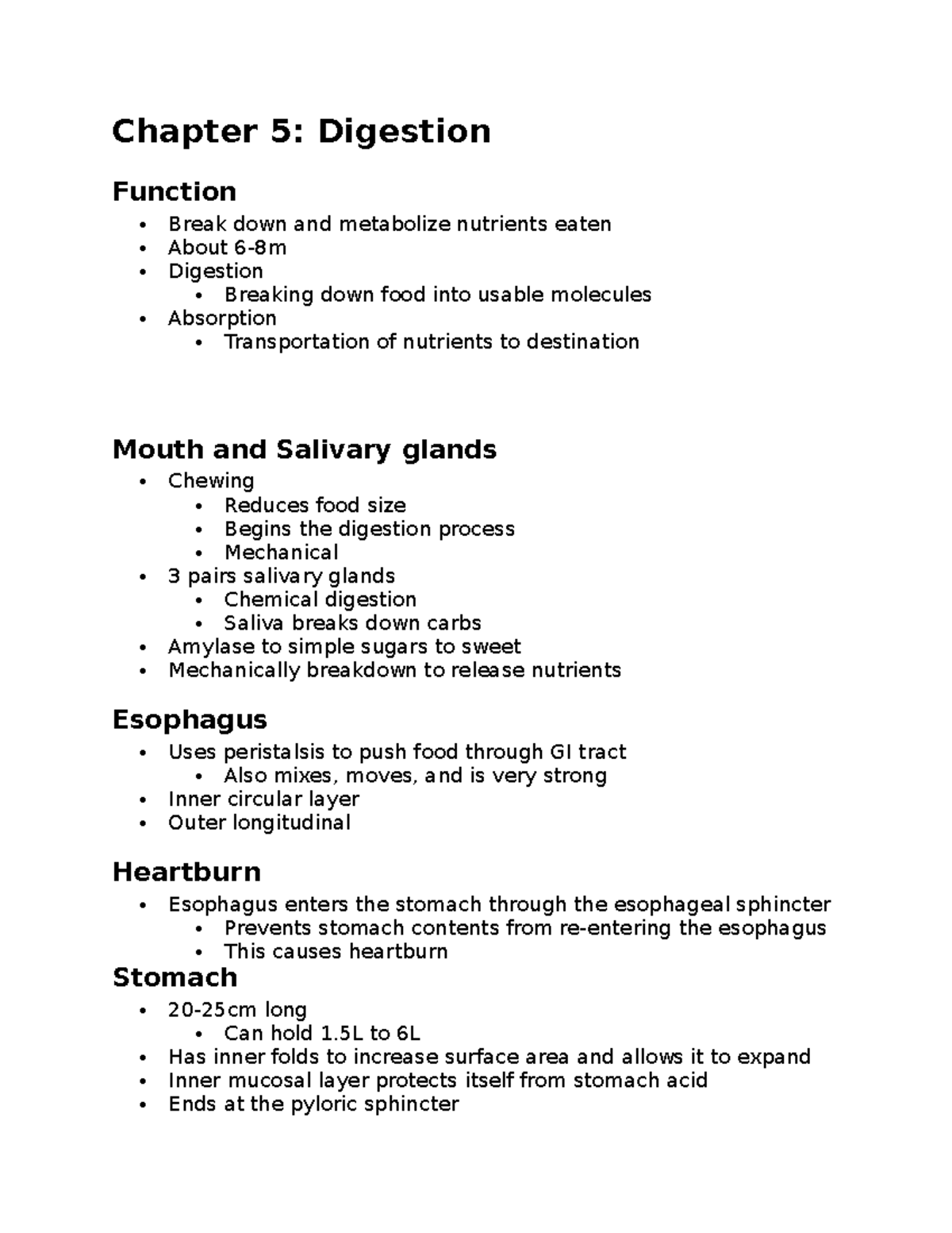 KHP 240 Chapter 5 Notes - Professor Dr Mersham - Chapter 5: Digestion ...