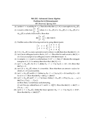 Problem Set-03 - Practice 3 - MA 202 - Advanced Linear Algebra Problem ...