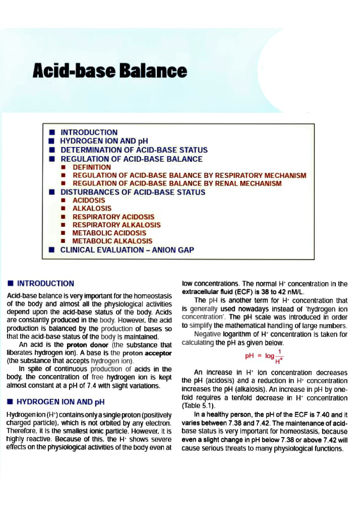 Acid Base Balance - Helpful - Acid-base Balance INTRODUCTION HYDROGEN ...