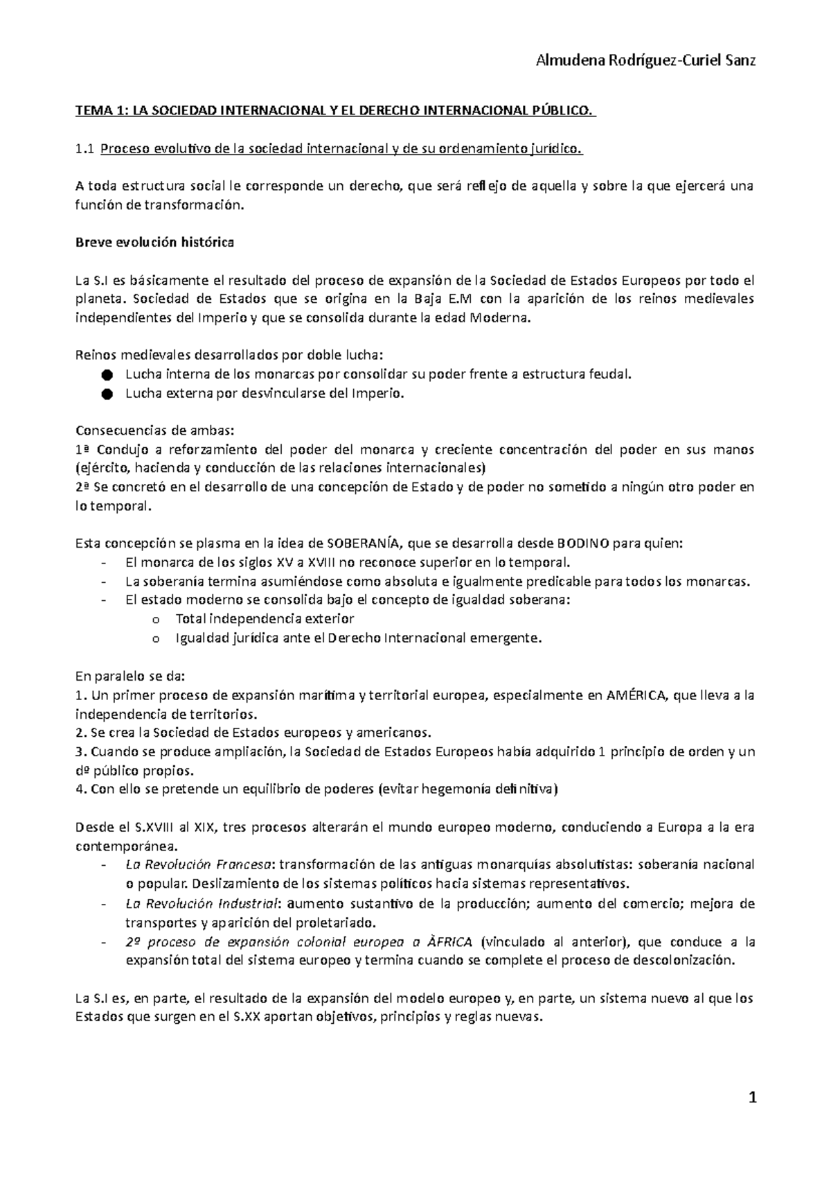 Apuntes DIP Gabri - TEMA 1: LA SOCIEDAD INTERNACIONAL Y EL DERECHO ...