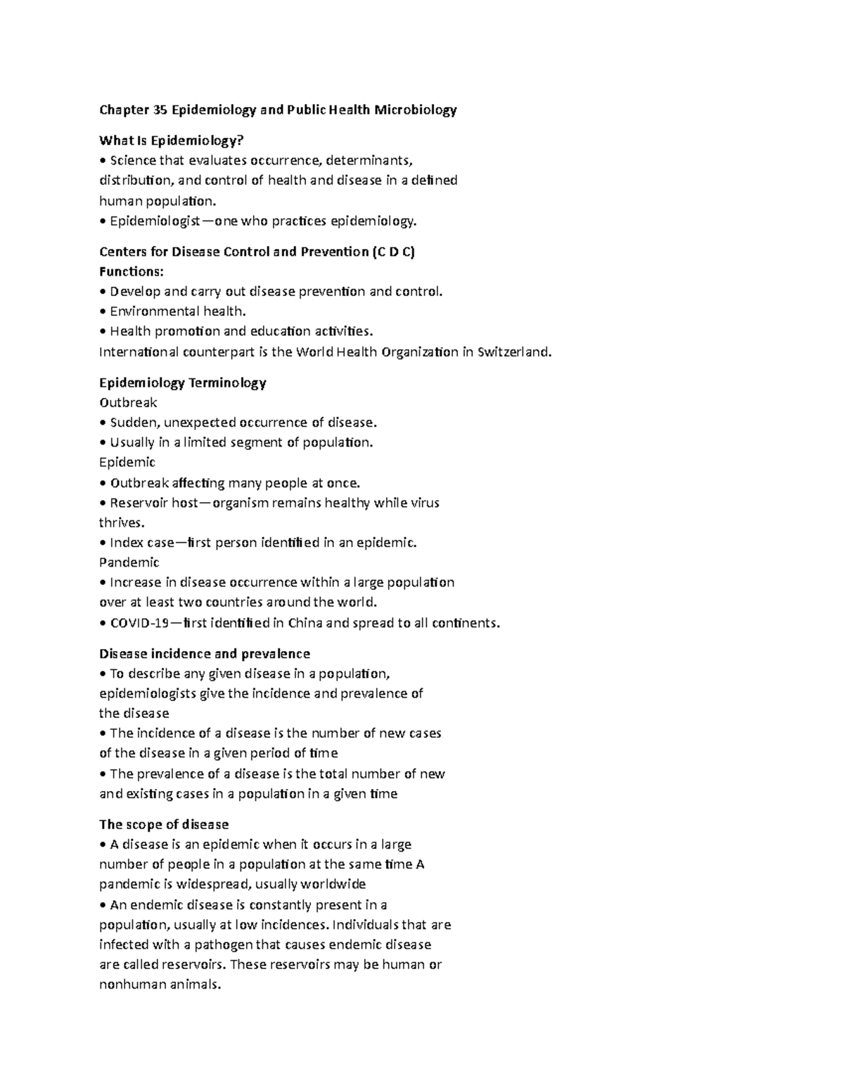 Chapter 35 Epidemiology and Public Health Microbiology pt 1 ...