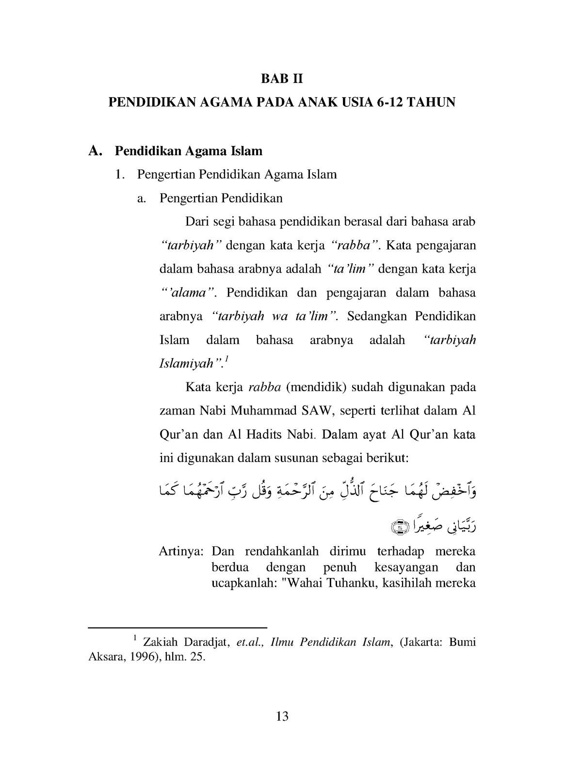 073111150 Bab2 - Tugas - BAB II PENDIDIKAN AGAMA PADA ANAK USIA 6-12 ...