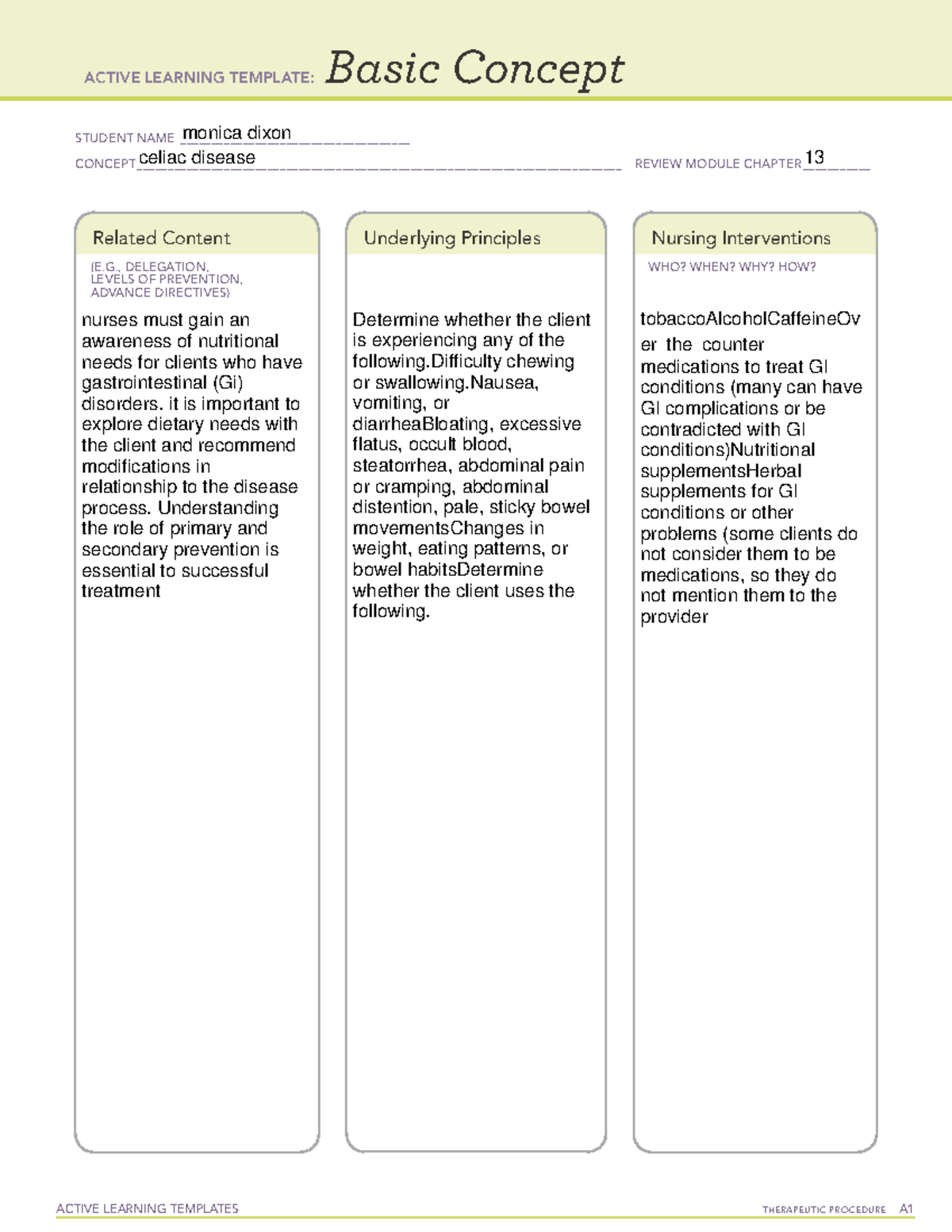 Celiac desease 2022 rn ati remediations - ACTIVE LEARNING TEMPLATES ...