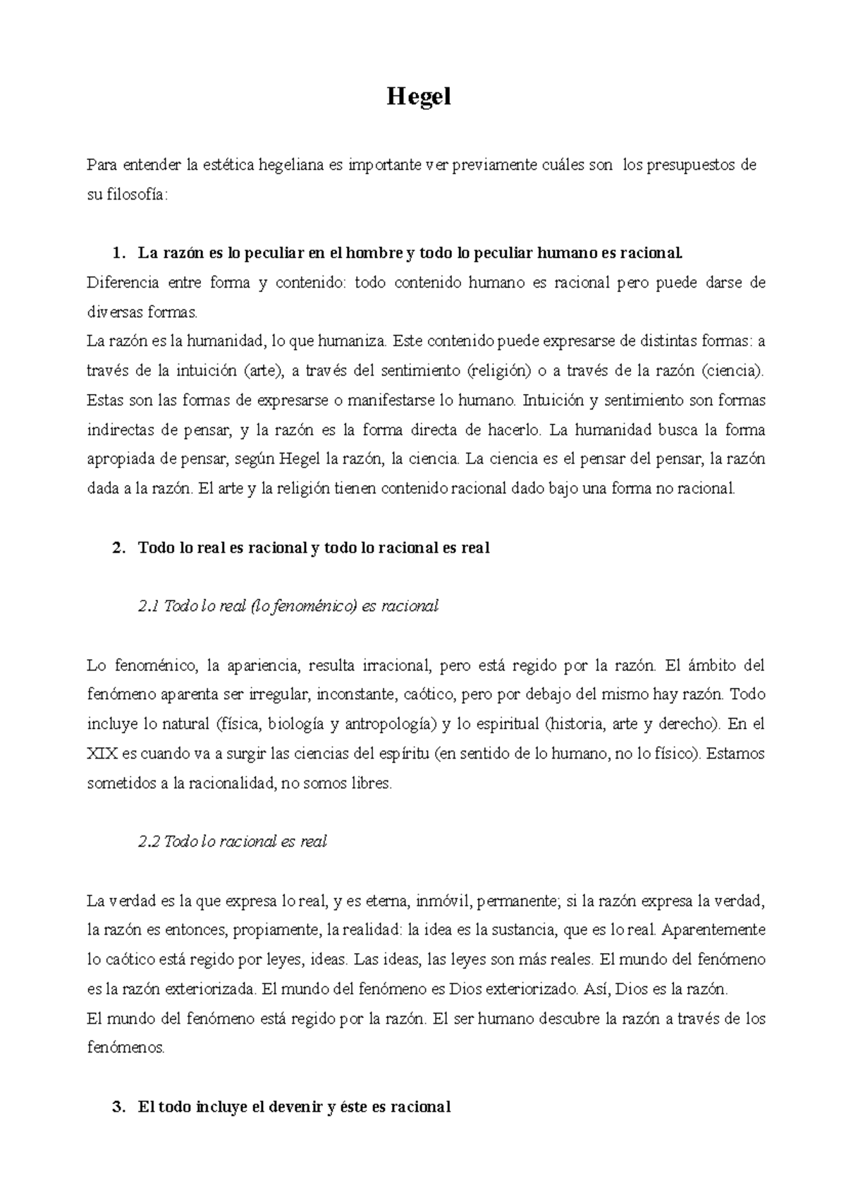 Hegel Hegel Para entender la estética hegeliana es importante ver previamente cuáles son los Hegel Hegel Para entender la estética hegeliana es importante ver previamente cuáles son los