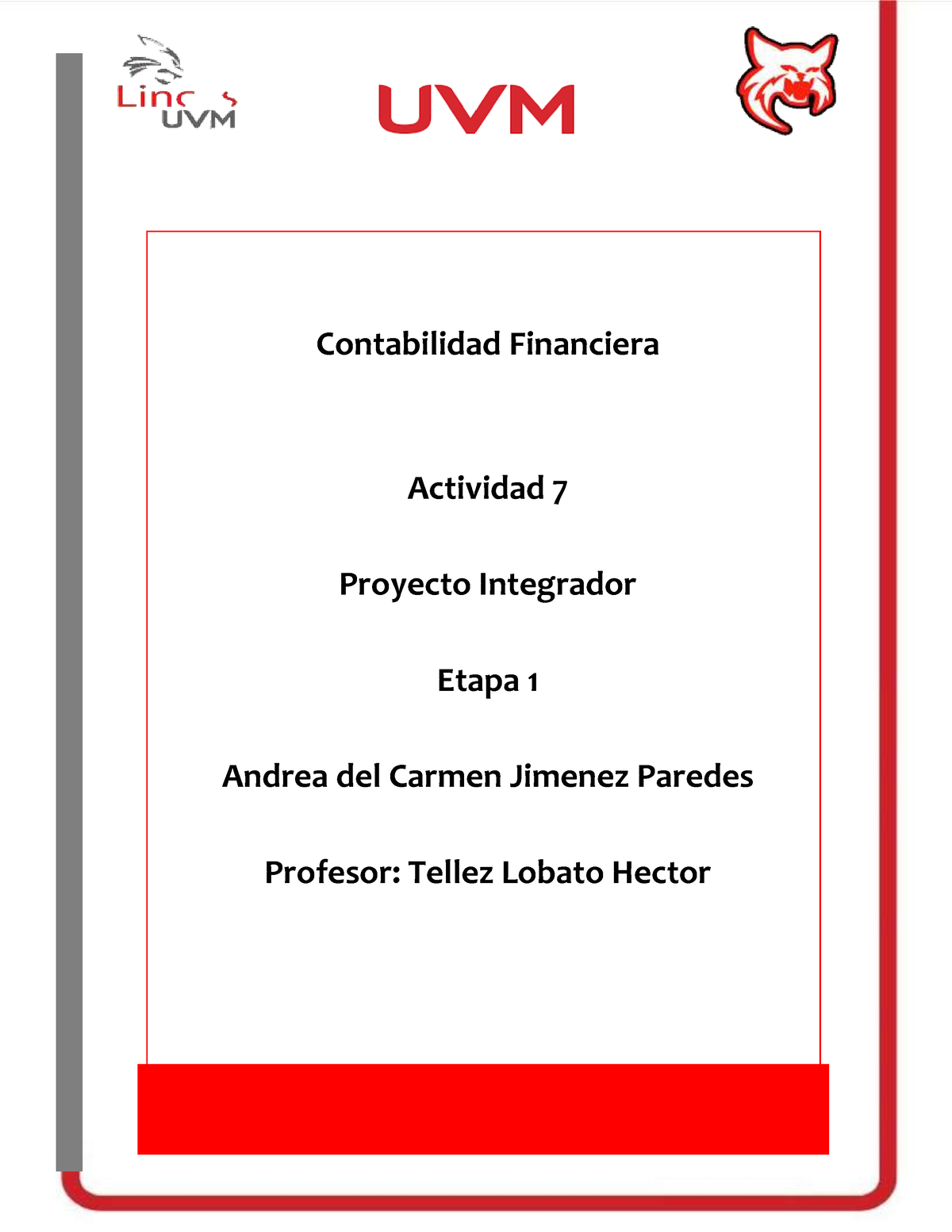 Proyecto Integrador Etapa 1 - H Contabilidad Financiera Actividad 7 ...