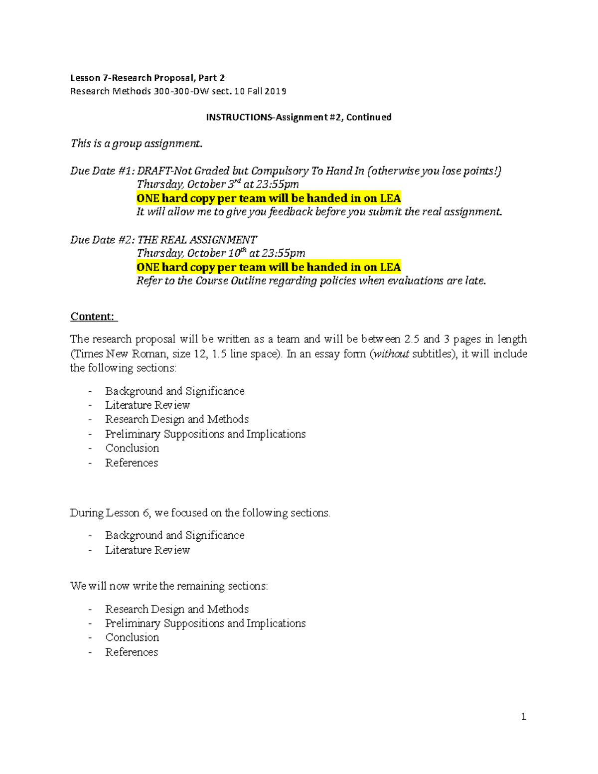 Lesson 7-Research Proposal Part 2 - 10 Fall 2019 INSTRUCTIONS ...