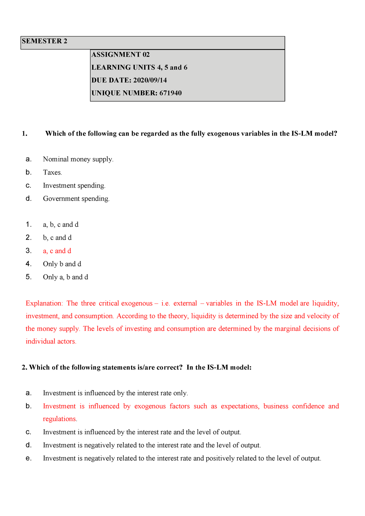 Diploma Answer Key