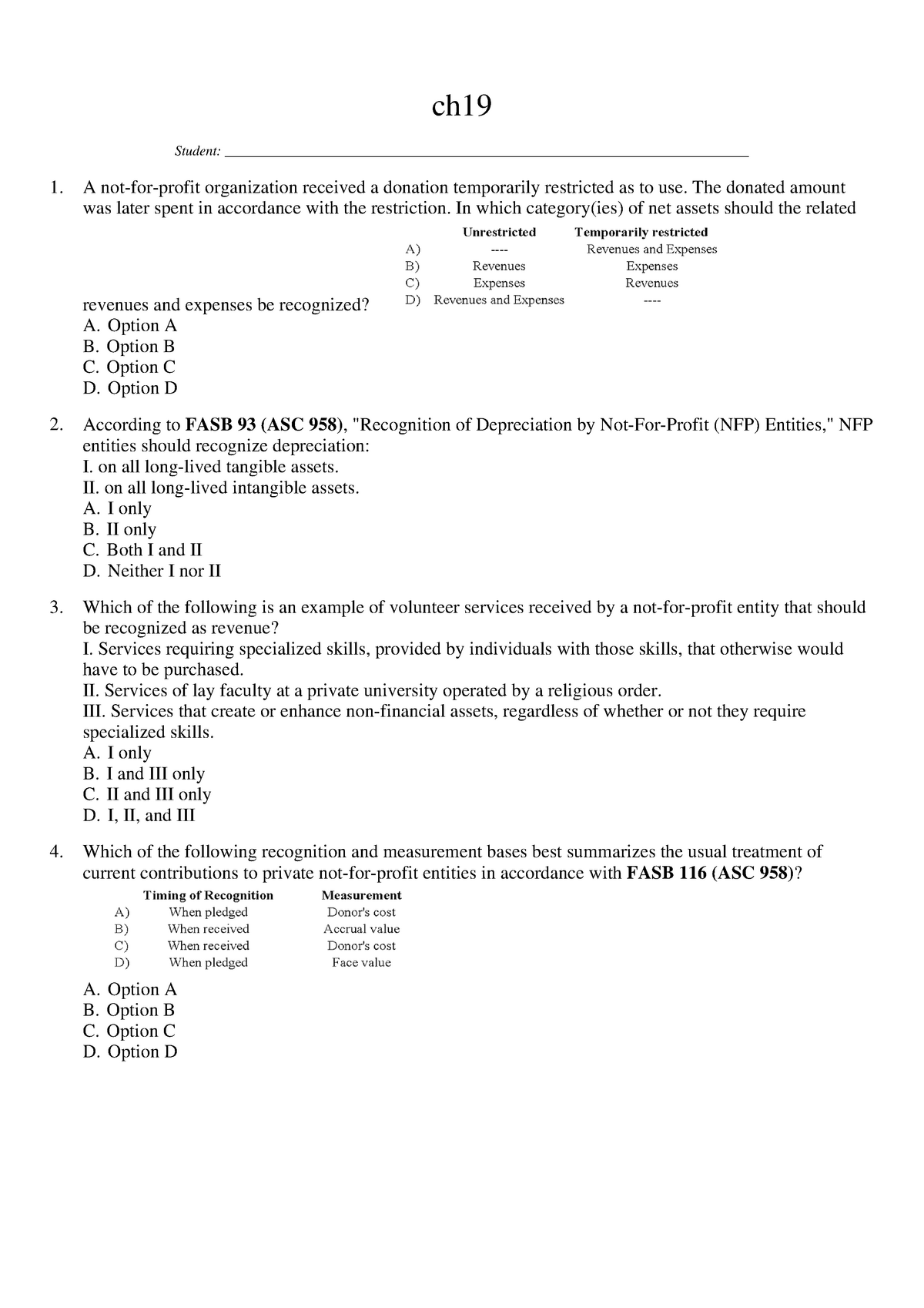 Chapter 19 - Test Bank - Test Bank - Ch _Student: - Studocu