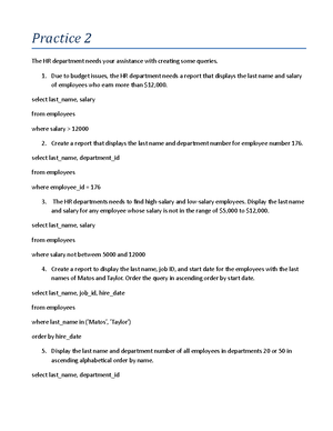 SQL Cheat Sheet - practical SQL commands - Basics Comments SELECT ...