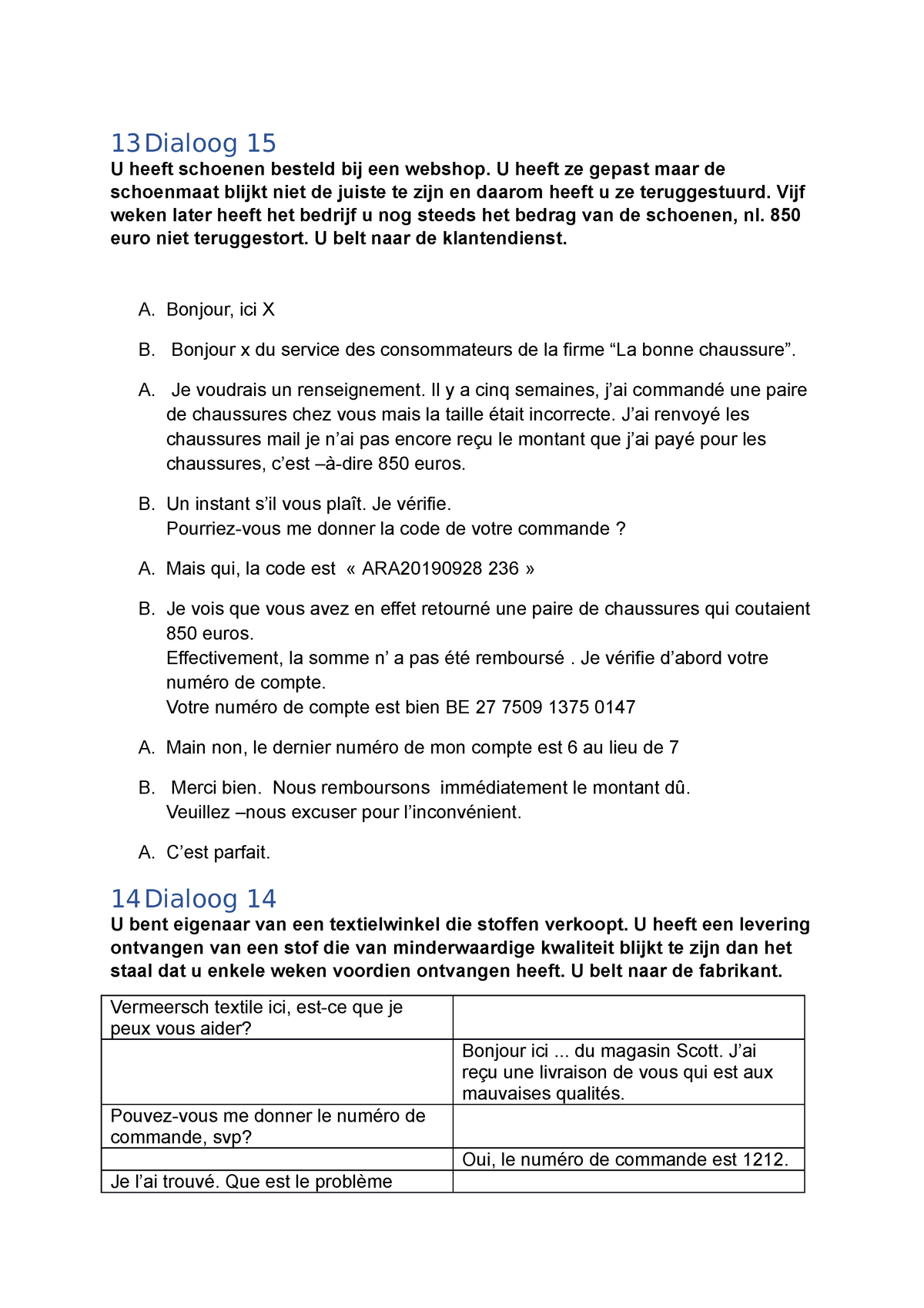 Franse Dialoogjes Samenvatting Faire Des Affaires En Français