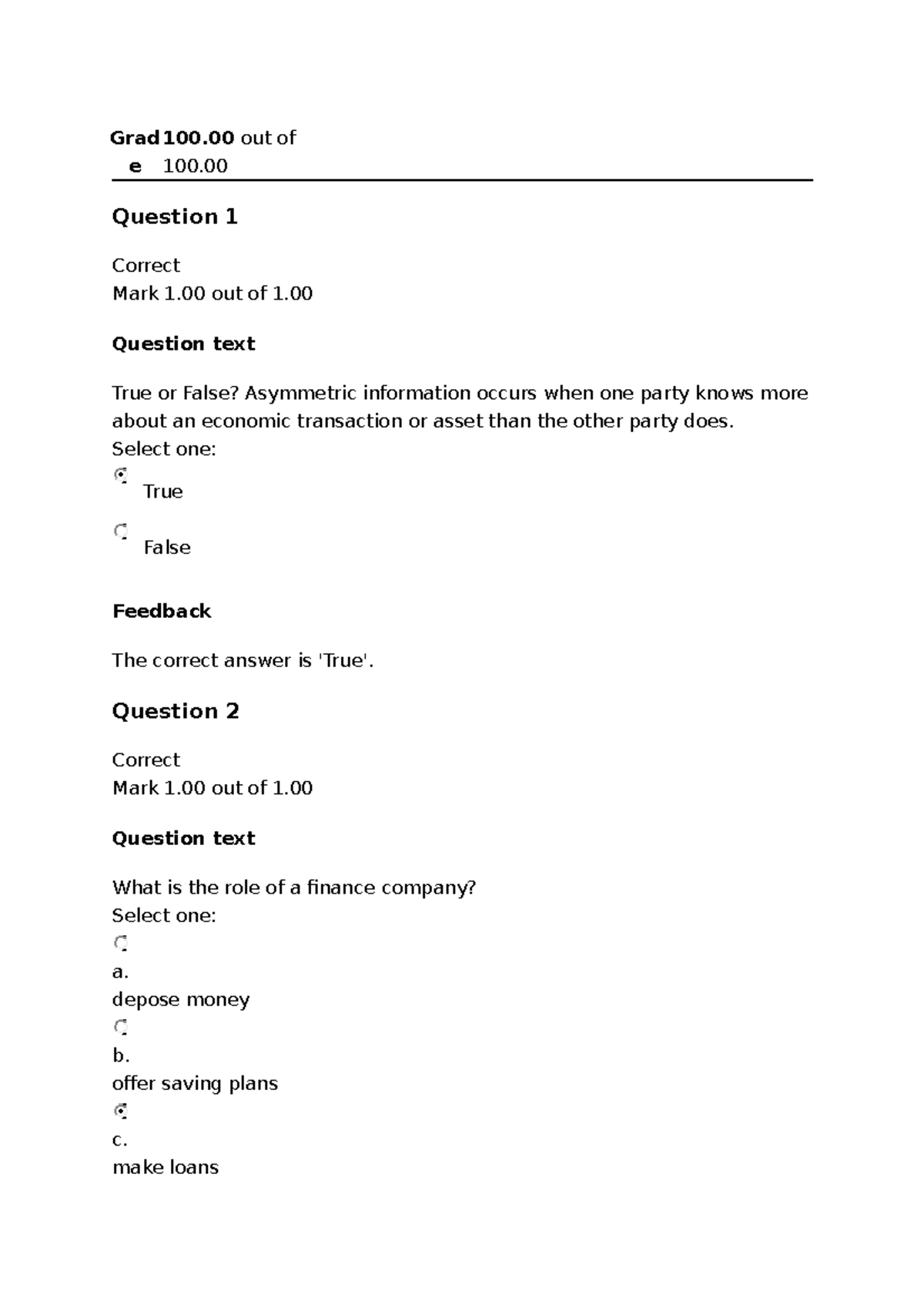 BUS 2203 Graded Quiz Unit 3-with Answers - Grad E 100 Out Of 100 ...