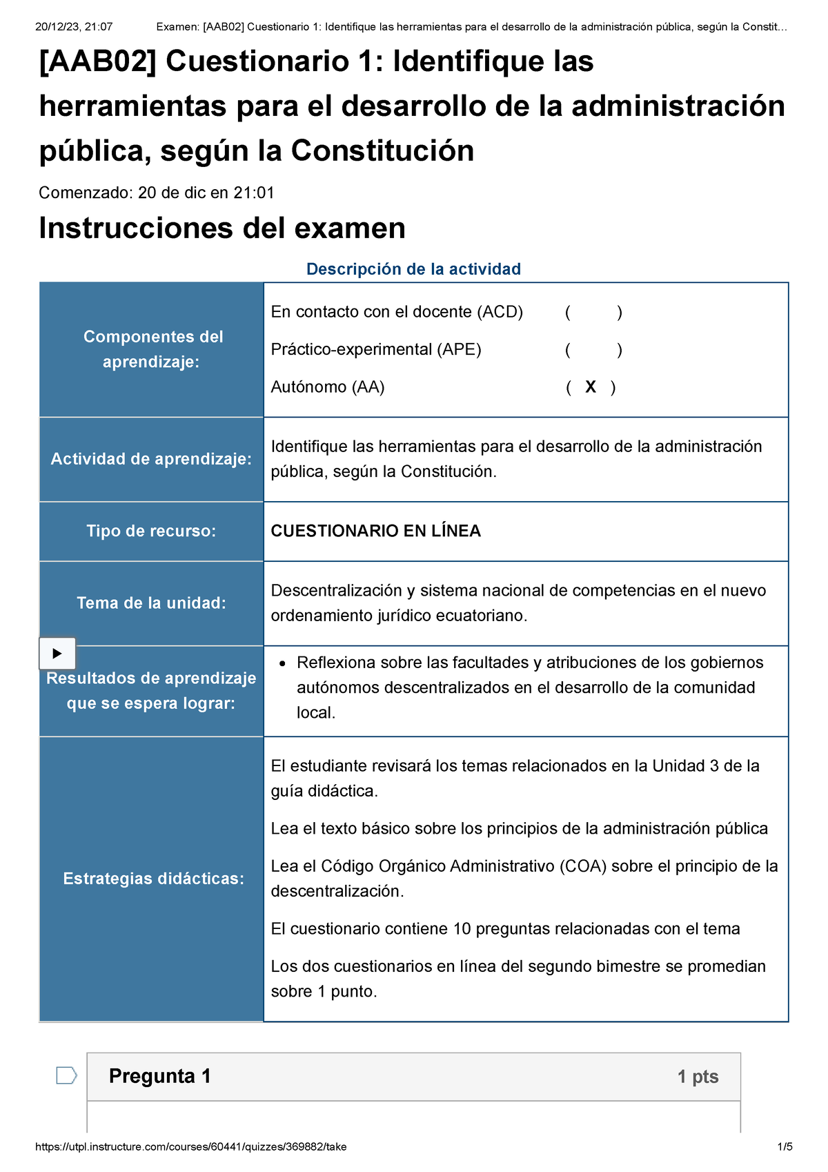 Examen [AAB02] Cuestionario 1 Identifique Las Herramientas Para El ...