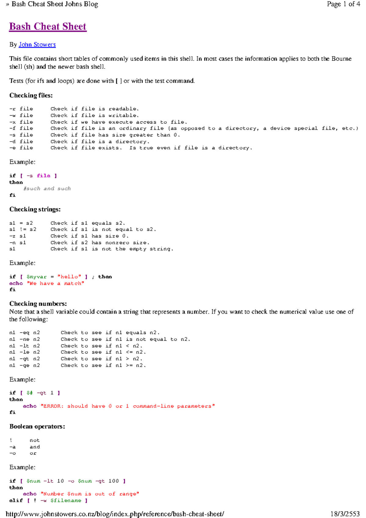 Reference bashcheat Apunts 2 Bash Cheat Sheet By John Stowers This file contains short