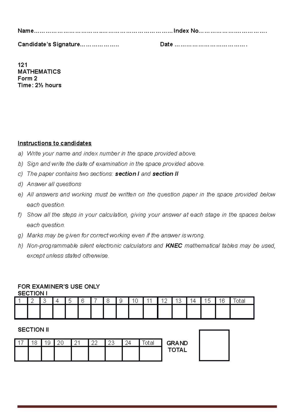 Mathematics-F2 - Name