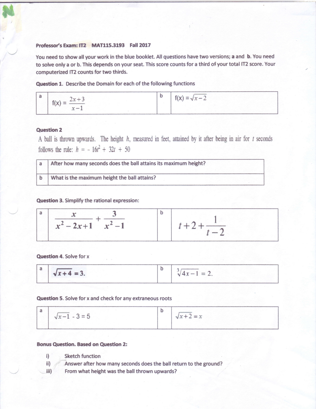 Test pdf - Review questions and test samples which will be on the test ...