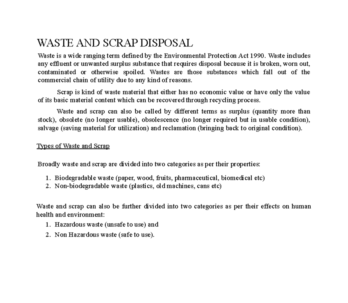 Quality Assurance OF Pharmaceutical Products ( Waste AND Scrap Disposal