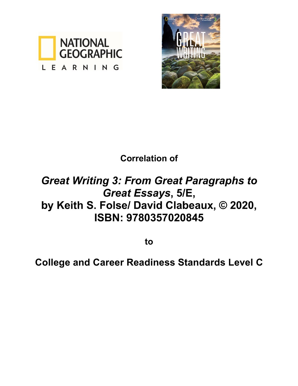 Gw3-ccrsc-light Key - Correlation Of Great Writing 3: From Great ...