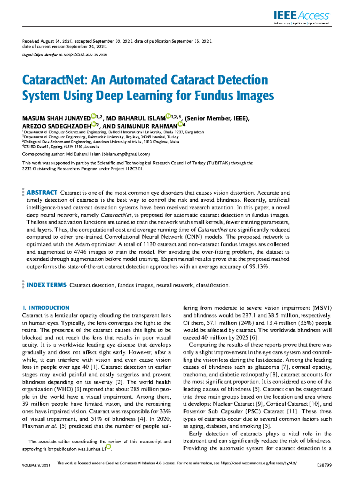 Cataract Net An Automated Cataract Detection System Using Deep Learning ...