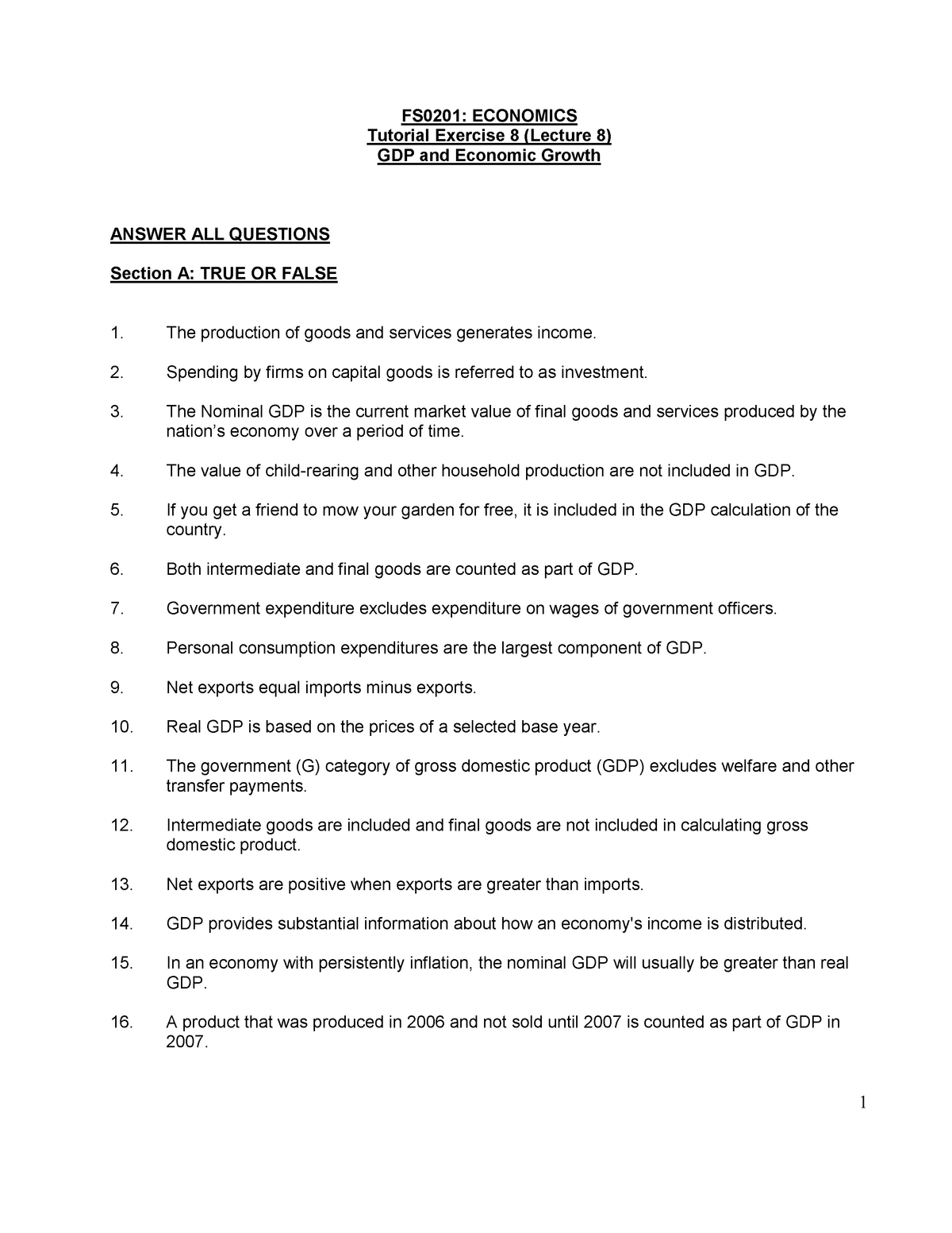 gdp assignment answer key