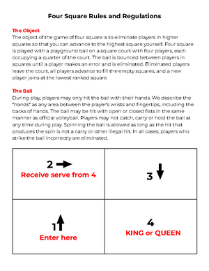 Official Rules of Four Square