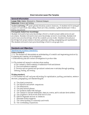 Disciplinary Literacy Task 2 - Direct Instruction Lesson Plan Template ...