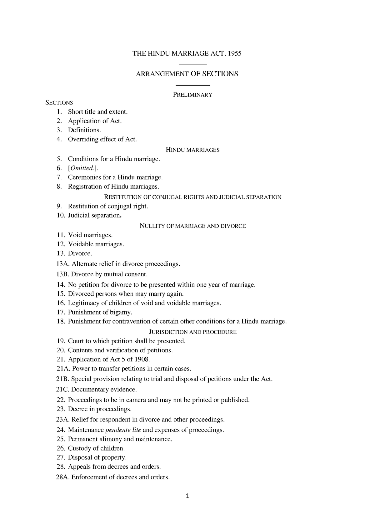 Hindu Marriage Act - Bare Act - THE HINDU MARRIAGE ACT, 1955 ...