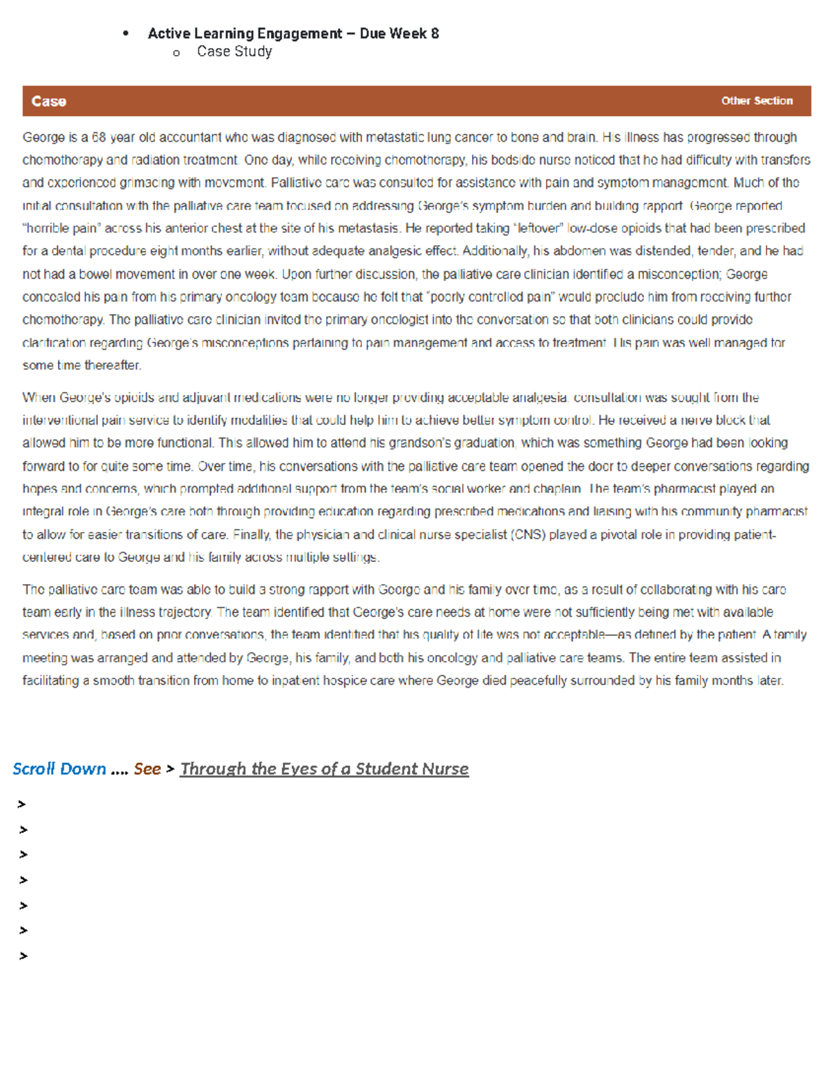 Active Learning Engagement Case Study - NURS - 116 - Active Learning ...