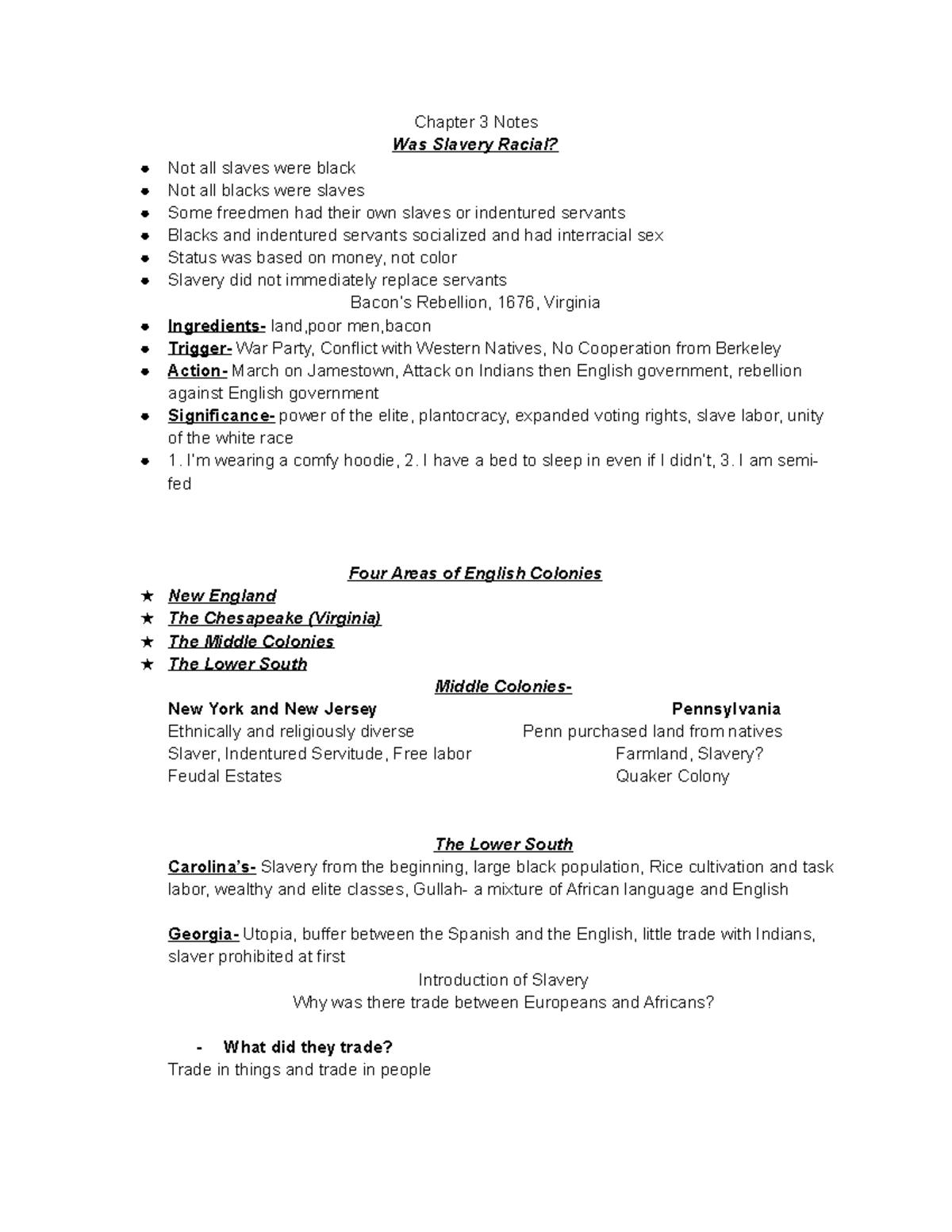 Chapter 3 Notes Chapter 3 Notes Was Slavery Racial Not All Slaves Were Black Not All Blacks Chapter 3 Notes Chapter 3 Notes Was Slavery Racial Not All Slaves Were Black Not All Blacks