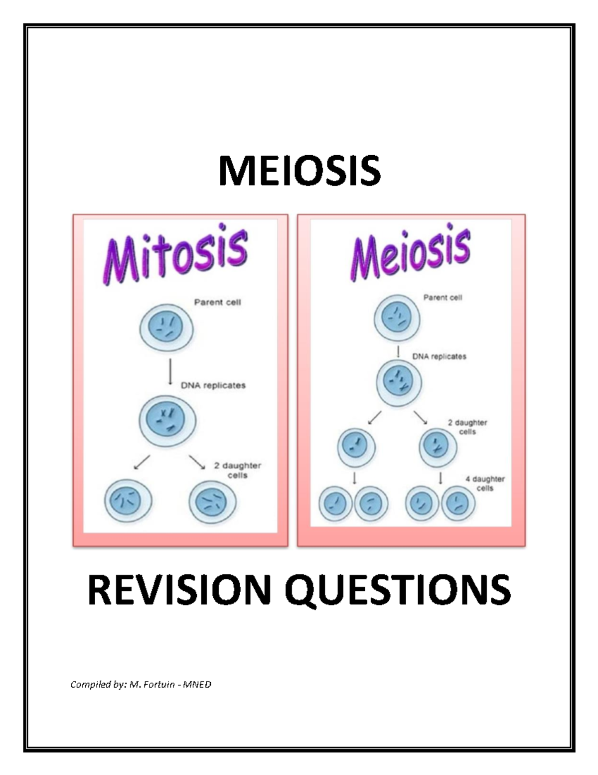 Meiosis Revision 2018 - Studocu
