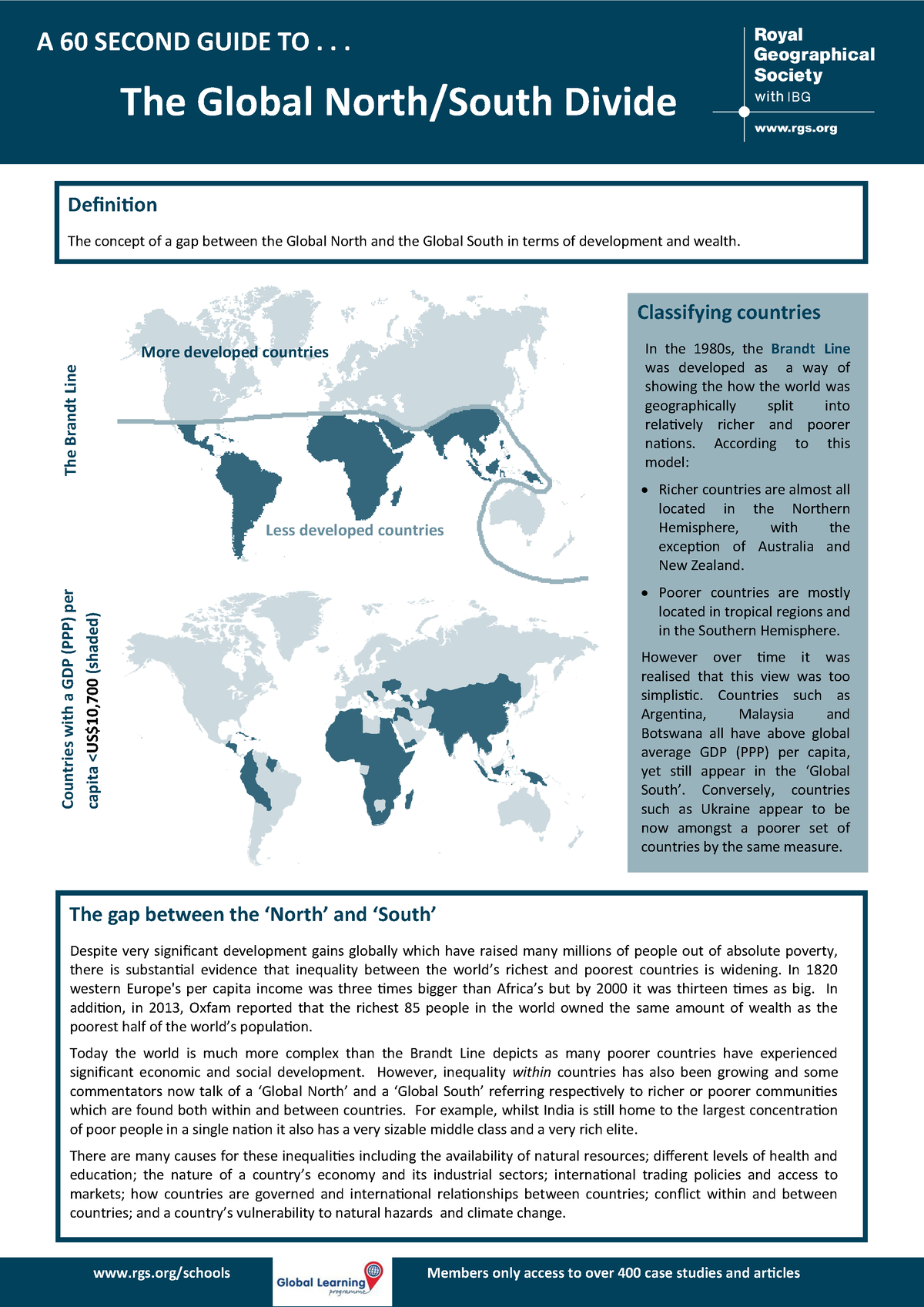 Global North and South Divide - A 60 SECOND GUIDE TO... The Global ...