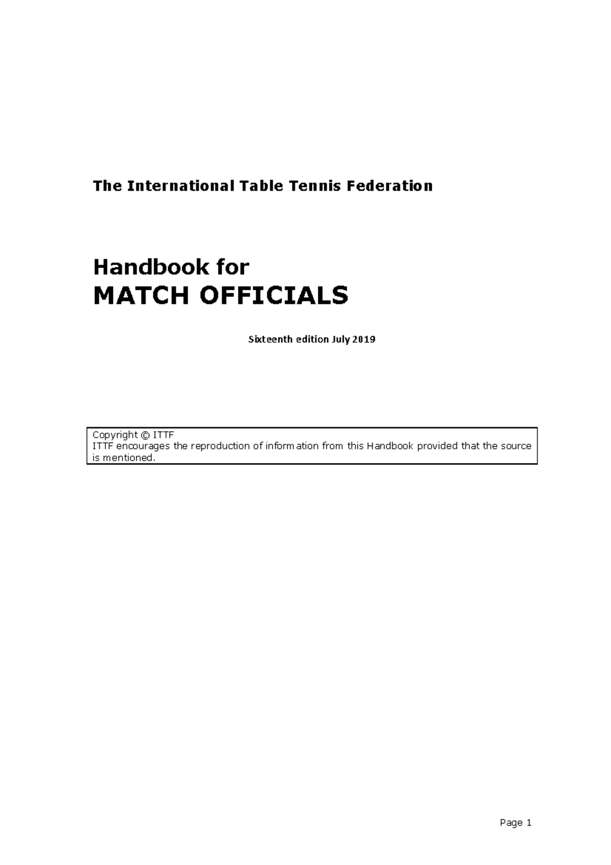 HMO16thEdition sdfsdfsd The International Table Tennis Federation