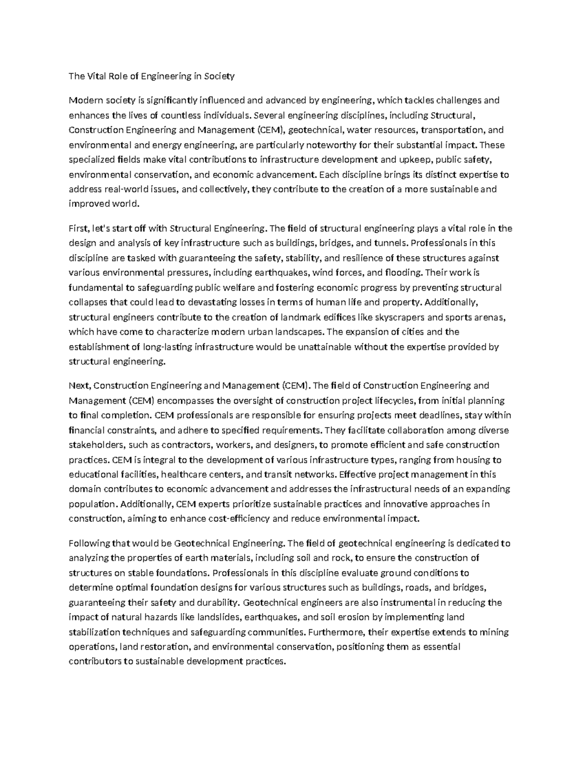 The Vital Role-WPS Office - The Vital Role of Engineering in Society ...