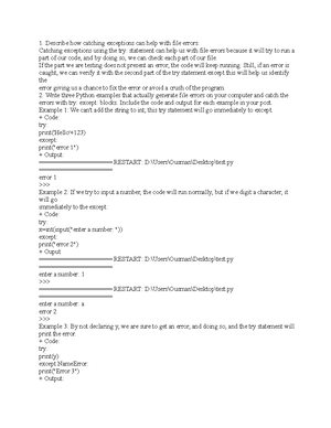 [Solved] Write your own Python code examples that demonstrate each of ...