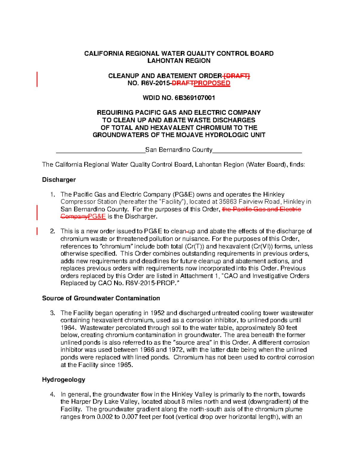 Cao prop redline CALIFORNIA REGIONAL WATER QUALITY CONTROL BOARD