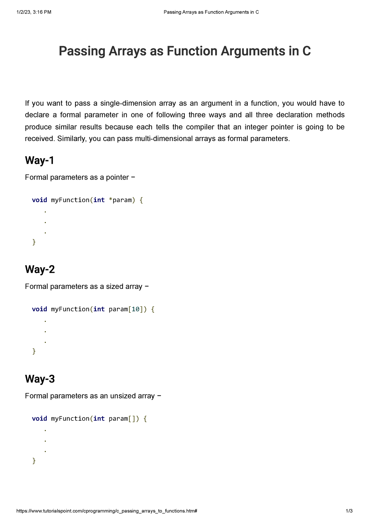 B - Good - 1/2/23, 3:16 PM Passing Arrays As Function Arguments In C ...