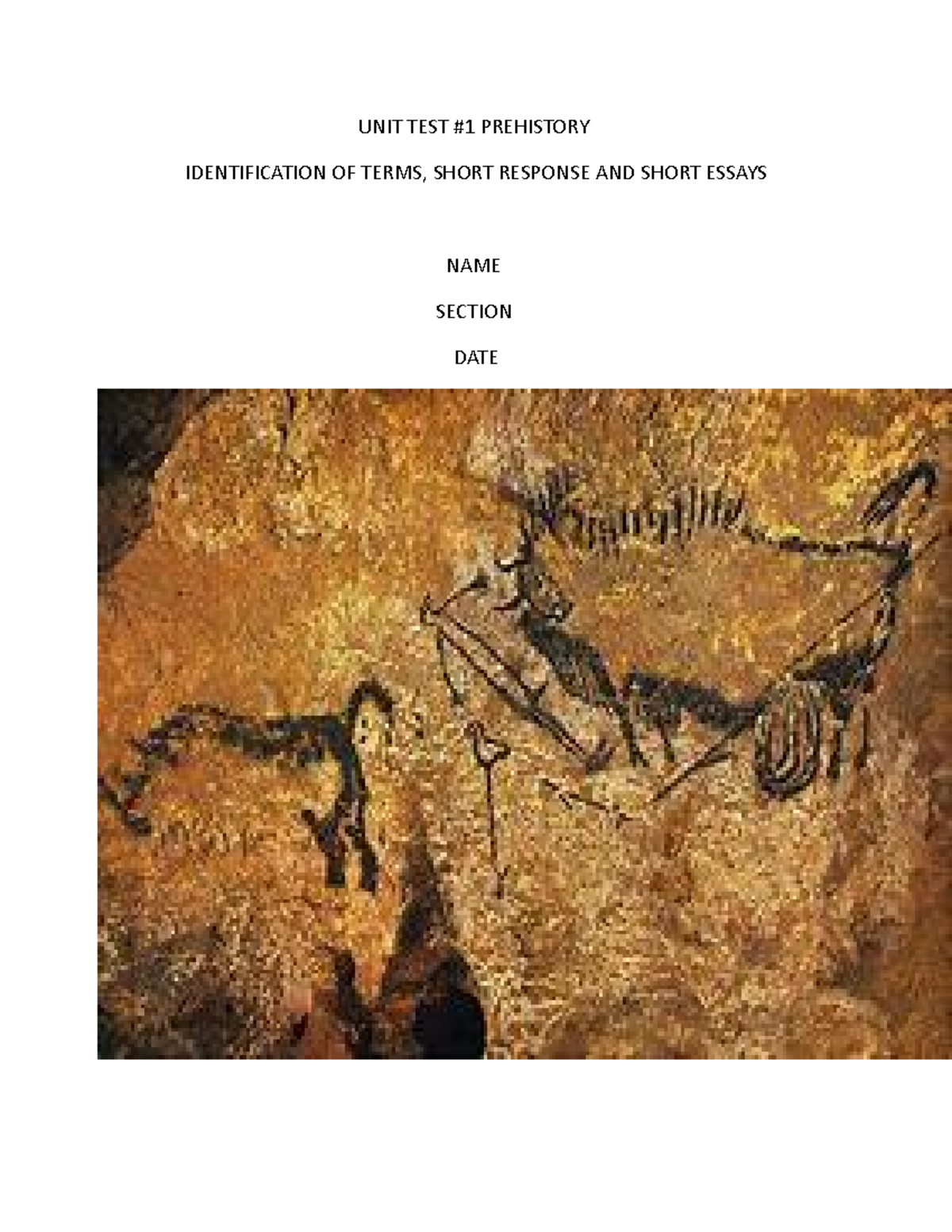 Unit test on prehistory Fall 2021 - WCIV 10100 - CCNY - Studocu