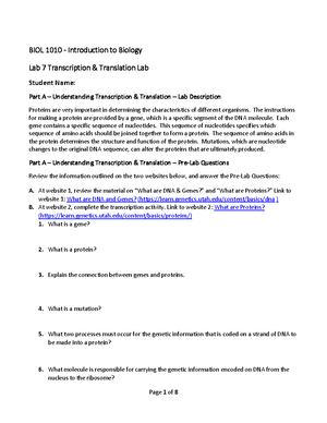 11 BIOL 1010 Lab Mendelian Genetics For Students To Print - BIOL 1010 ...