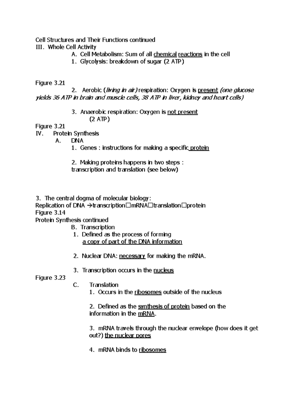 BIOL109 Ch3B Lecture Notes - CCeellll SSttrruuccttuurreess Aanndd ...