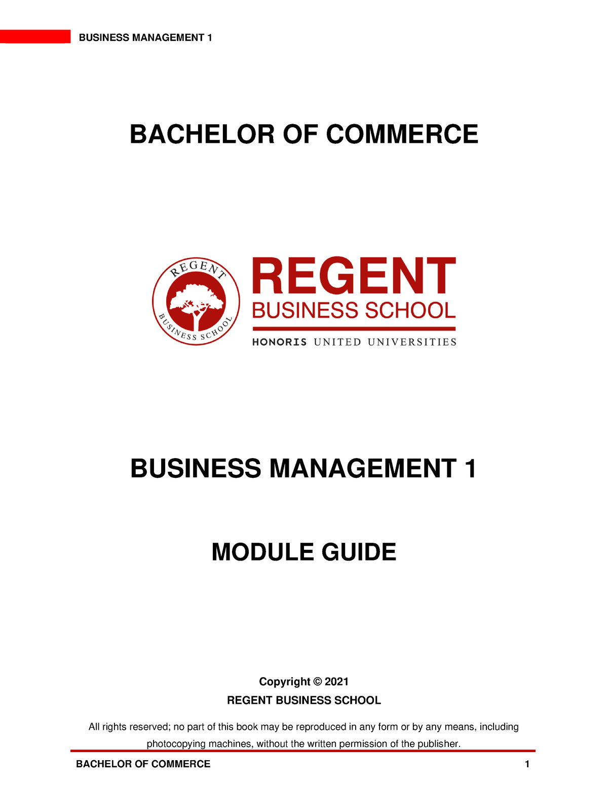 BCOM - Business Management 1 - BACHELOR OF COMMERCE BUSINESS MANAGEMENT ...