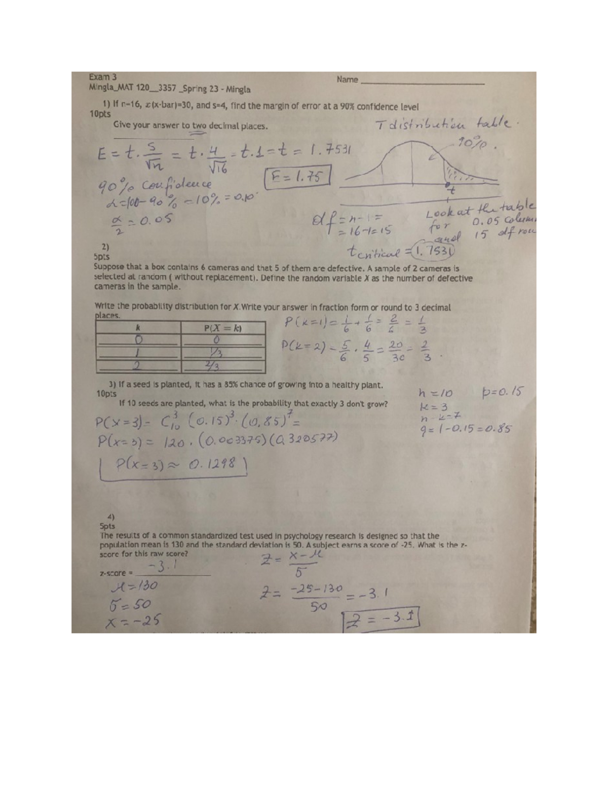 Exam 3 Solutions - Mat120 - MAT 120 - Studocu