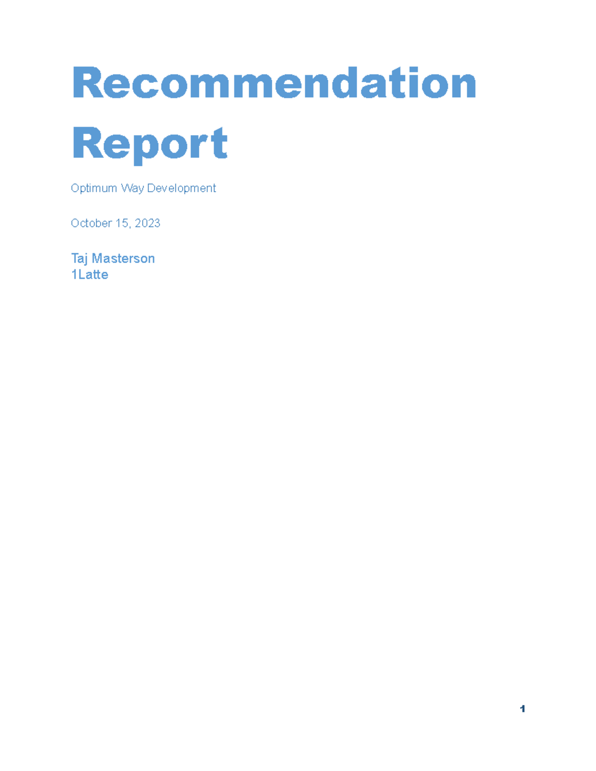 Project 2 - Recommendation Report Infocomm - Recommendation Report ...