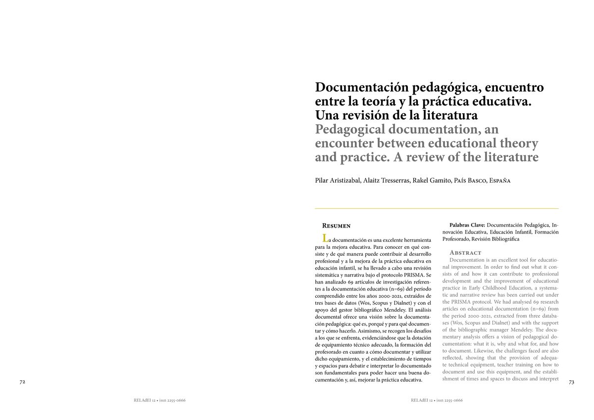 Aristizabal et al. 2023 Documentación pedagógica, encuentro entre la