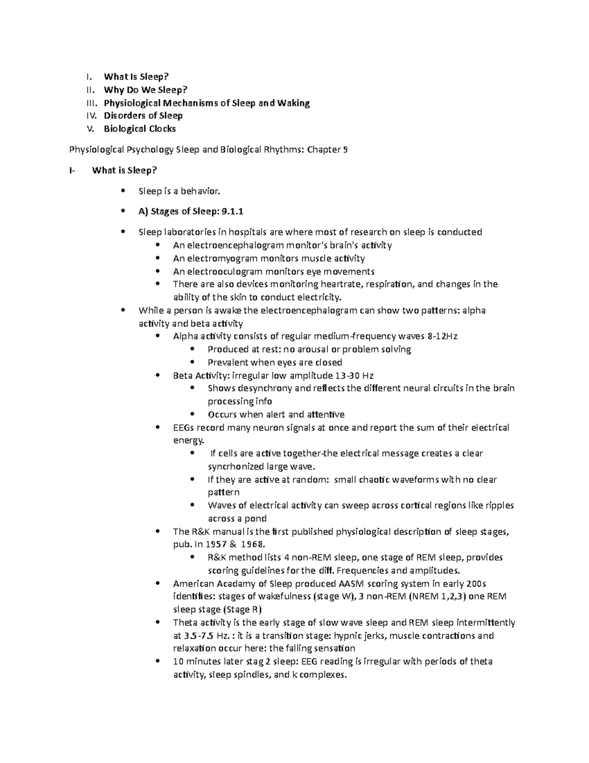 Phsyio Psych Ch 9 - This is an overview of Sleep and Biological Rhythms ...