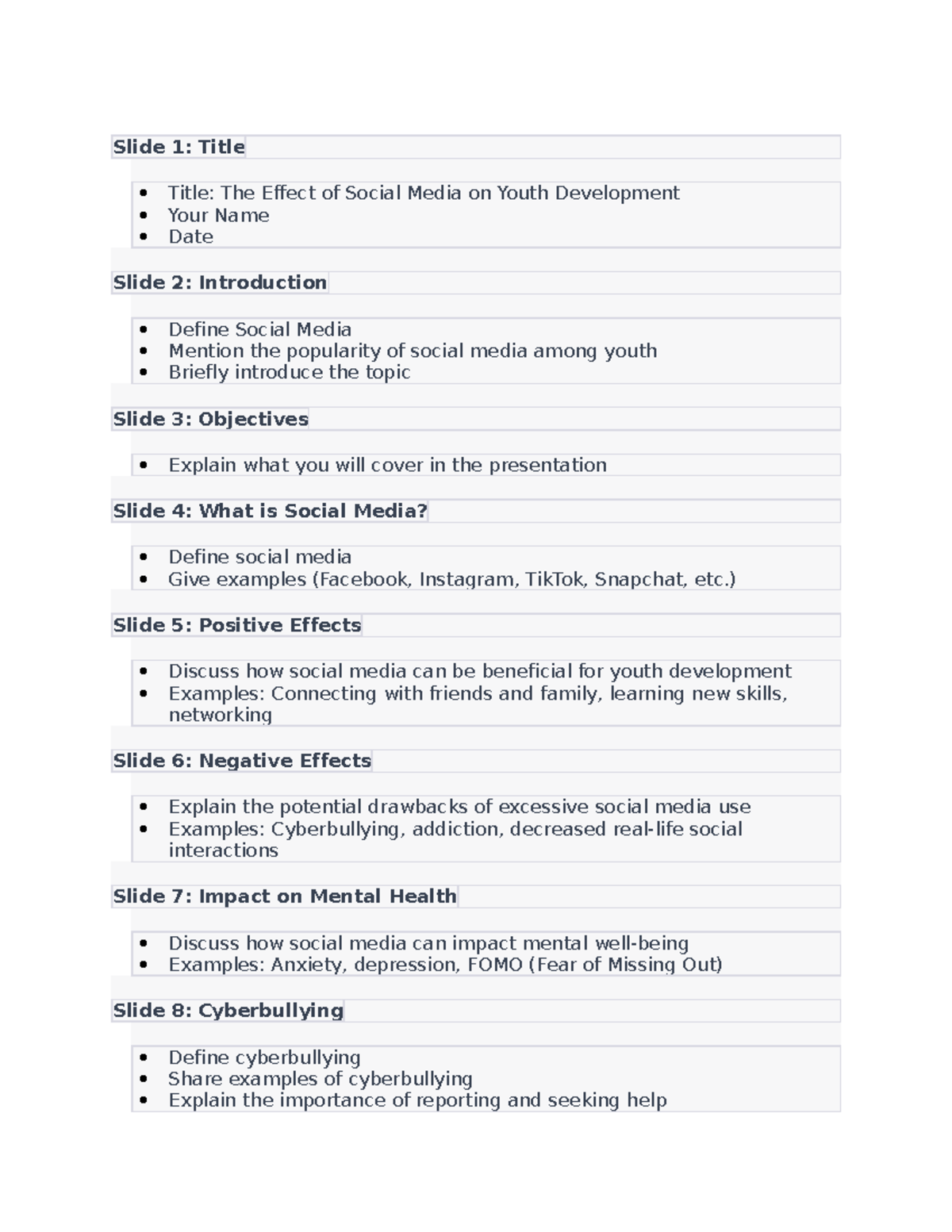 The effect of social media on youth development - Slide 1: Title Title ...