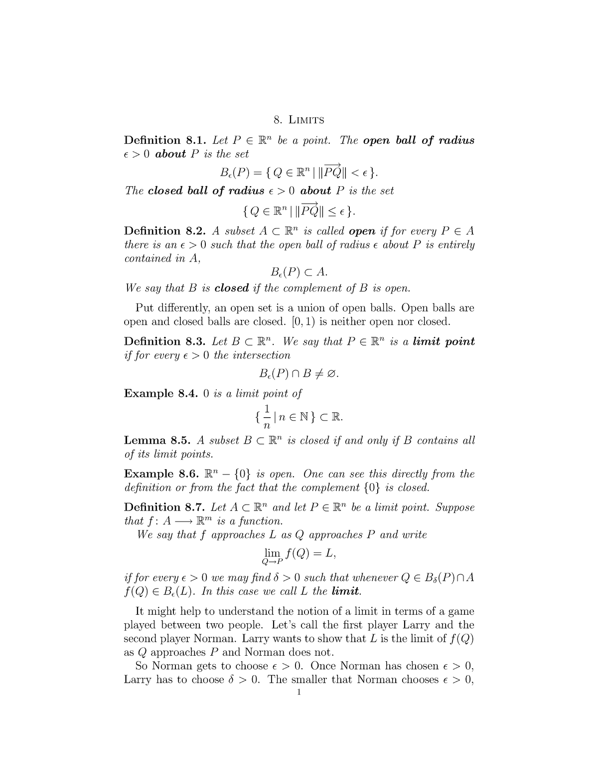 Calculus of Several Variables-Lecture 8 - Limits Definition 8. Let P 2 ...