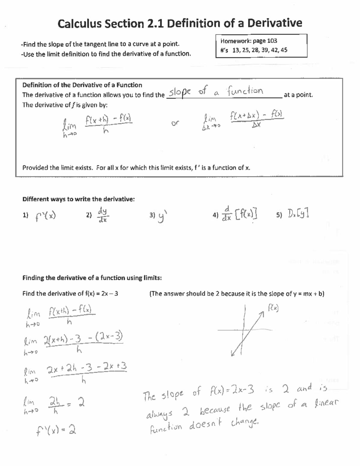 CalculusDerivative Basics 1 MATHM 211 Studocu