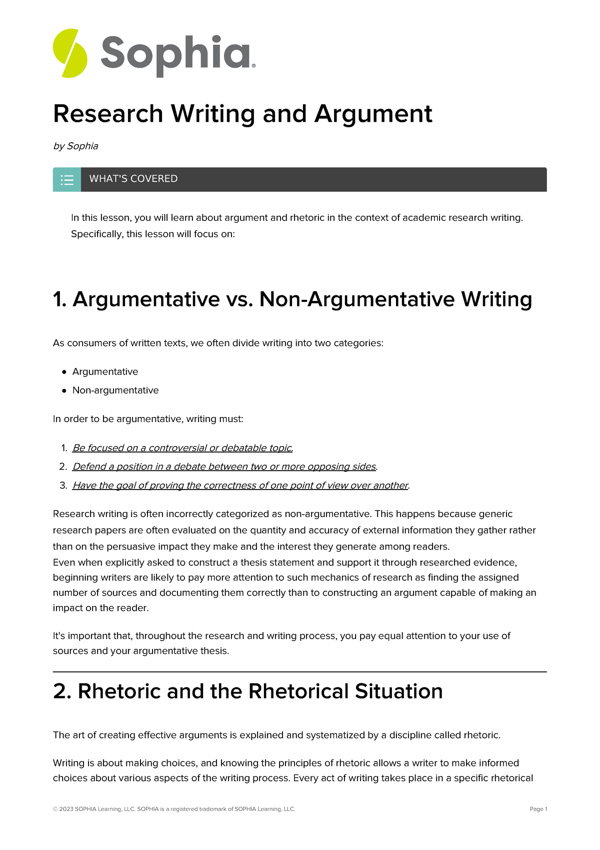 research paper vs argument