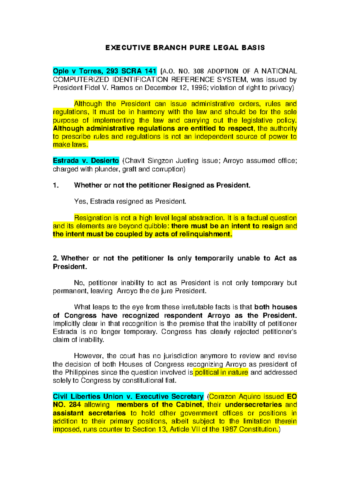 Executive Branch PURE Legal Basis Final - EXECUTIVE BRANCH PURE LEGAL ...