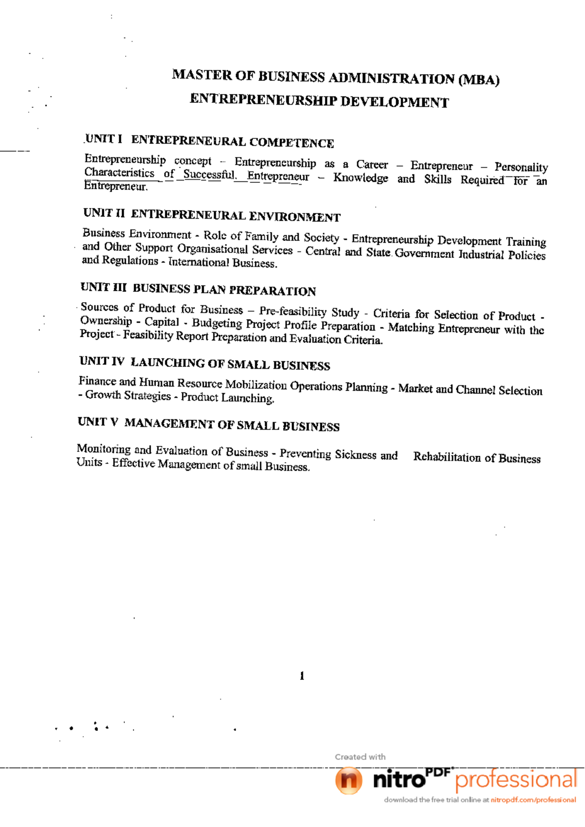 Entrepreneurship - Bachelors of Business Administration - Studocu